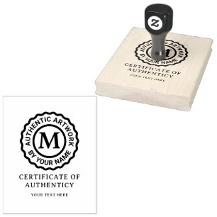Certificate of Authenticity stamp with monogram