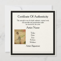Certificate of Authenticity Template for Artists