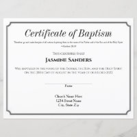 Certificate of Baptism