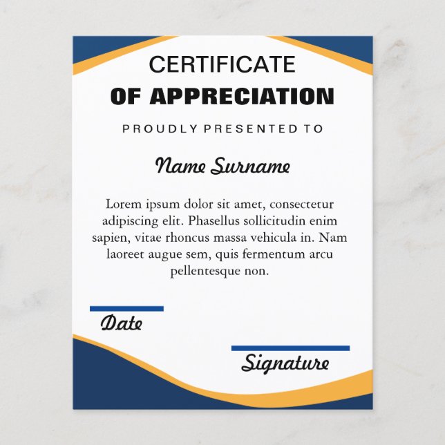 Certificate of Completion & APPRECIATION Template (Front)