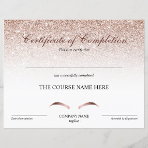 Certificate of Completion Award Brows Course