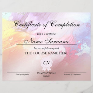Certificate of Completion Award Course Abstract