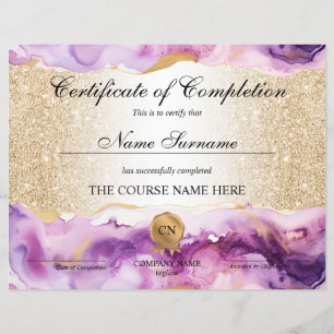 Certificate of Completion Award Course Beauty