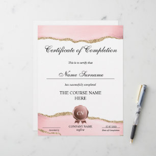 Certificate of Completion Award Course Completion