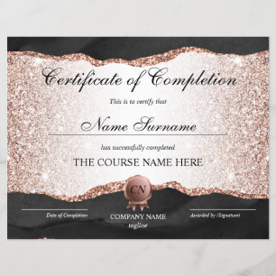 Certificate of Completion Award Course Completion