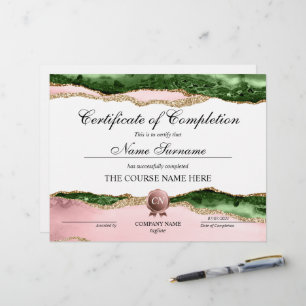 Certificate of Completion Award Course Completion