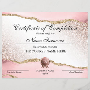 Certificate of Completion Award Course Completion