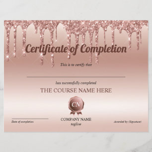 Certificate of Completion Award Course Completion