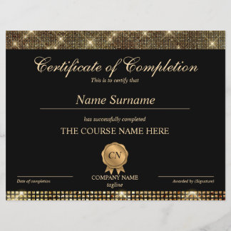 Certificate of Completion Award Course Completion