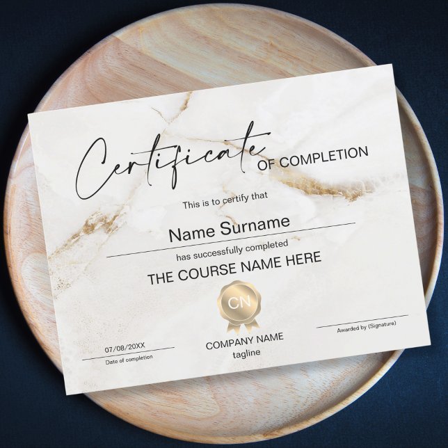 Certificate of Completion Award Course Completion (Creator Uploaded)
