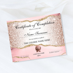 Certificate of Completion Award Course Completion