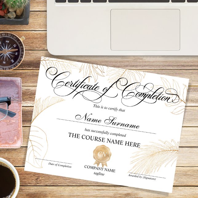 Certificate of Completion Award Course Completion (Creator Uploaded)