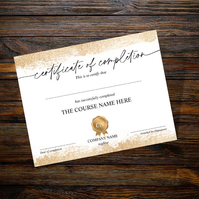 Certificate of Completion Award Course Completion (Creator Uploaded)