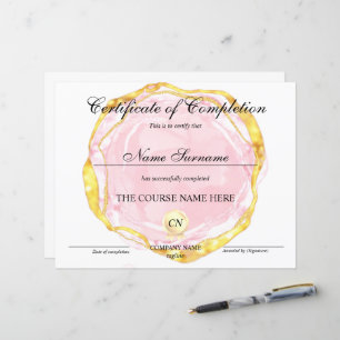 Certificate of Completion Award Course Completion