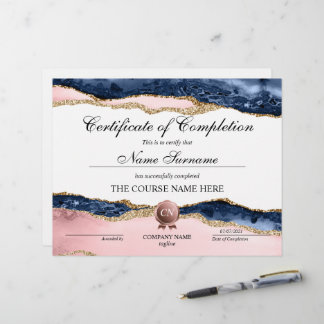 Certificate of Completion Award Course Completion