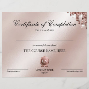 Certificate of Completion Award Course Completion