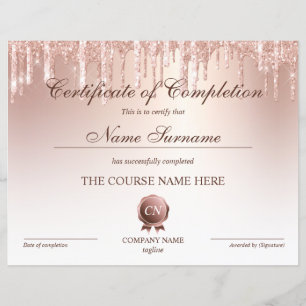 Certificate of Completion Award Course Completion