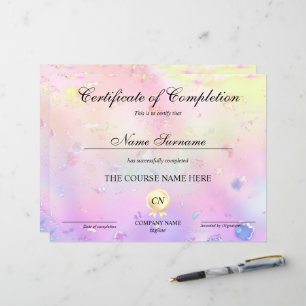 Certificate of Completion Award Course Completion