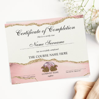 Certificate of Completion Award Course Nail Artist