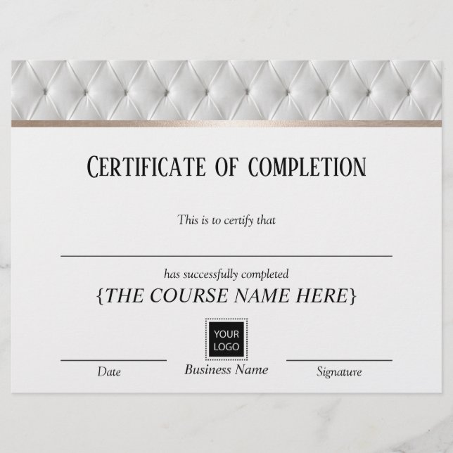 Certificate of Completion Award Luxury Leather (Front)