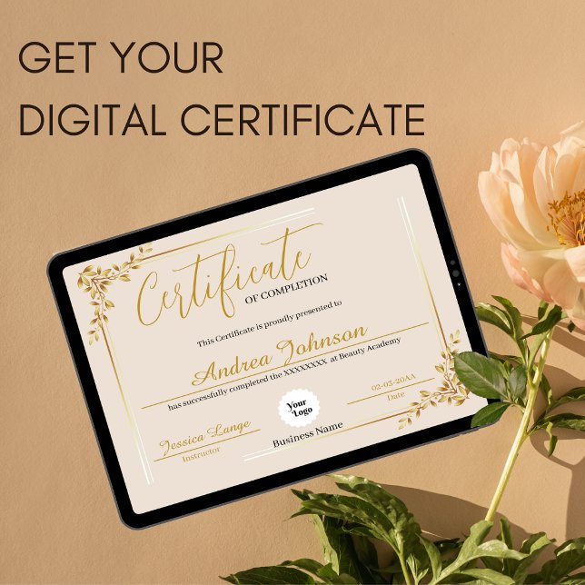 Certificate Of Completion Awards Script Golden Poster (Certificate Of Completion Awards Script Golden Poster)