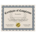 Certificate of Completion Blue Customizable 8.5x11