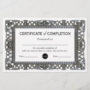 Certificate of Completion   Personalized Award