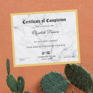 Certificate of Completion Proficiency Marble Theme