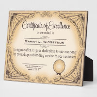 certificate of excellence employee recognition