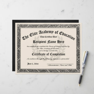 Certificate of Graduation Completion Diploma Award