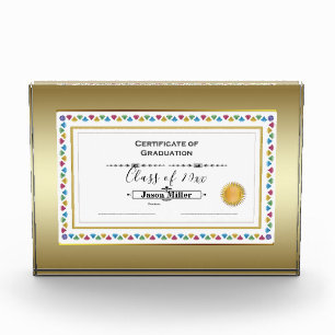 Certificate of Graduation Photo Block