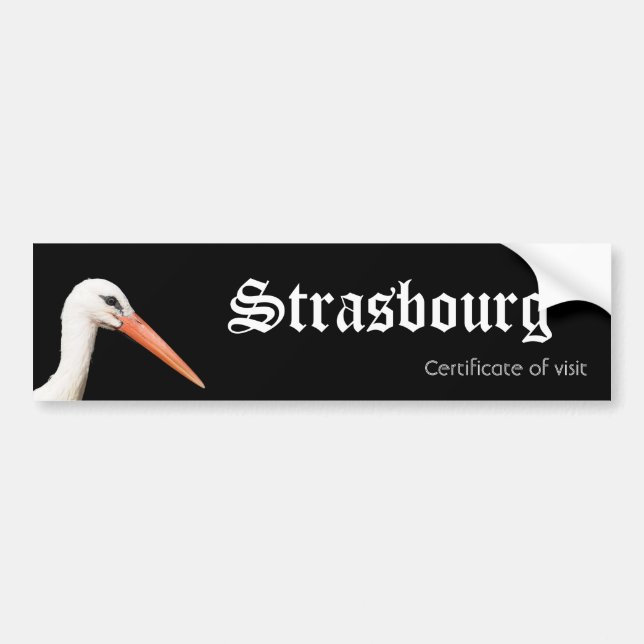 Certificate of visitor of Strasbourg Bumper Sticker (Front)