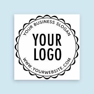 Certificate Seal Logo Rubber Stamp Round Scalloped
