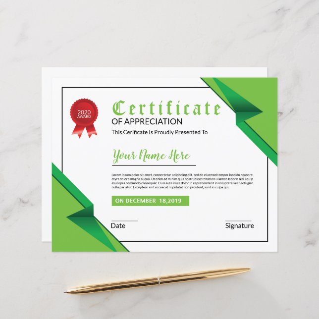 Certificate Template - Professional & Customizable (Front/Back In Situ)