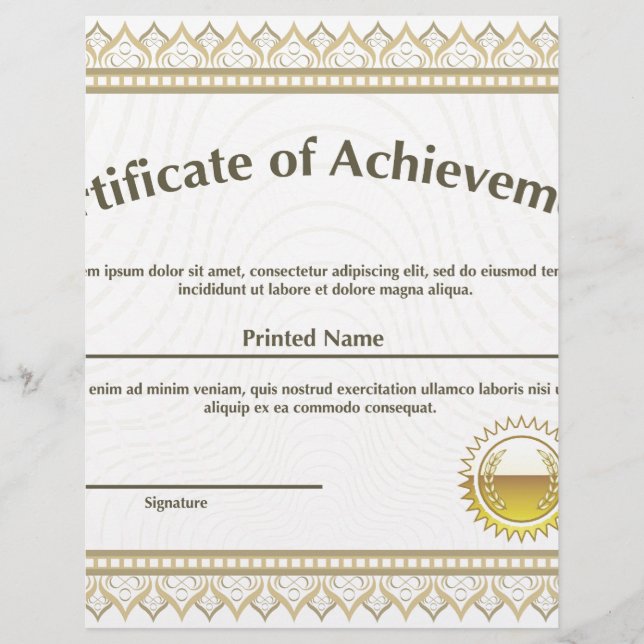 Certificate with golden seal (Front)
