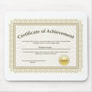 Certificate with golden seal mouse pad
