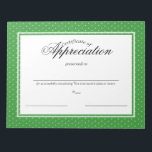 Certificates of Appreciation Notepad<br><div class="desc">Change the bacground colour of these polka dot certificates of appreciation or other awards that you can personalize for your group,  team or organization.  Note pad of 40 identical certificates can be individually hand personalized after purchase.</div>