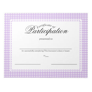 Certificates of Participation Notepad