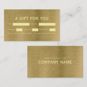 Certificats cadeau Faux Gold Metal Texture