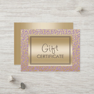 Certificats cadeau vintage Gold & Violet Leopard