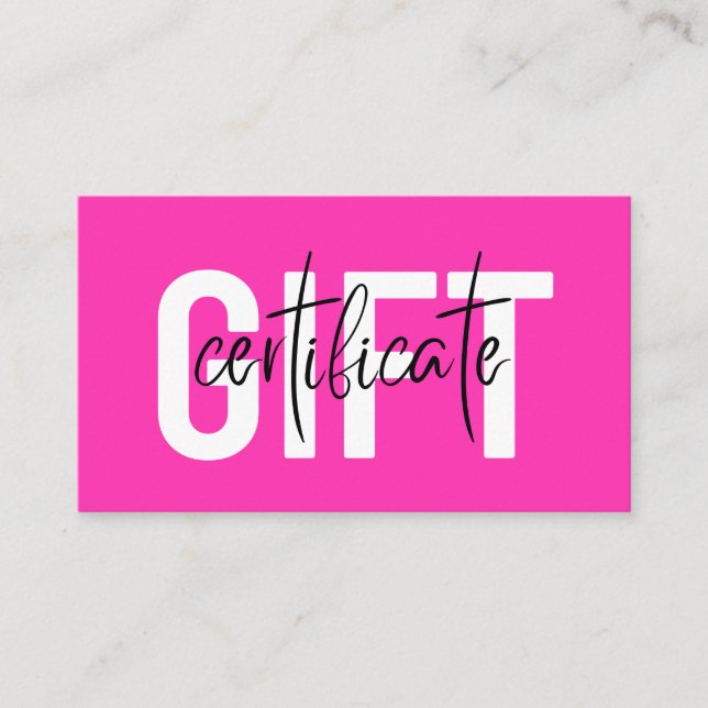 Certificats cadeaux d'affaires pour salon de coiff (Devant)