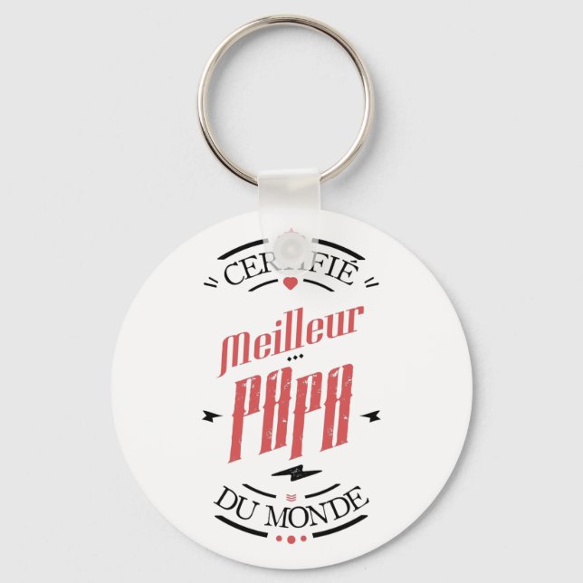 Certifié meilleur papa keychain (Front)