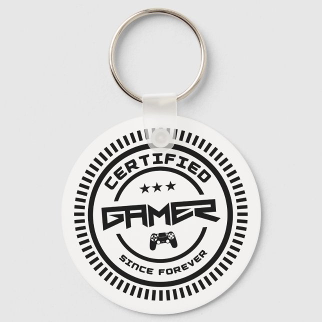 ✪ Certified 𝗚𝗔𝗠𝗘𝗥 Cool Logo Stamp for Gamers Keychain (Front)