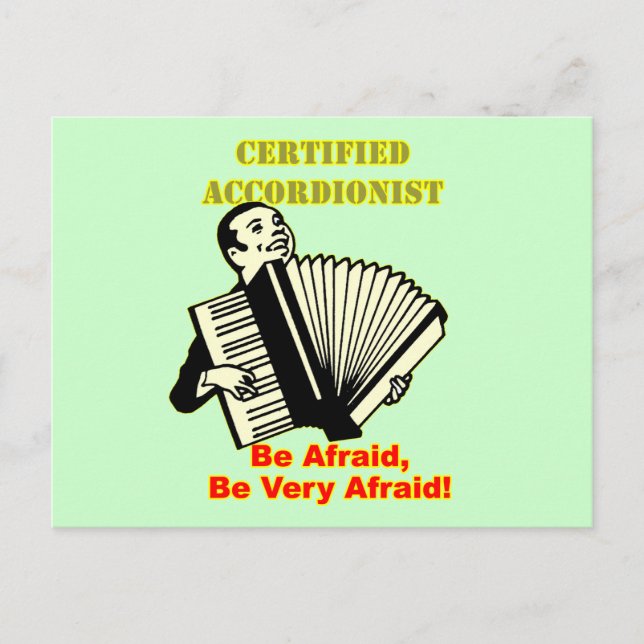 Certified Accordionist Postcard (Front)
