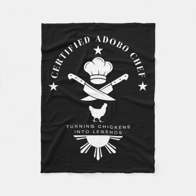 Certified Adobo Chef New Filino Graphics Statement Fleece Blanket (Front)