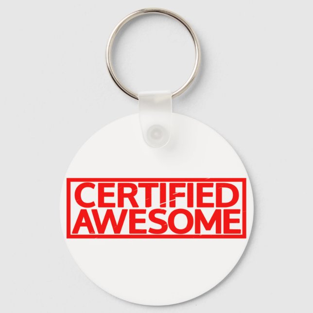 Certified Awesome Stamp Keychain (Front)