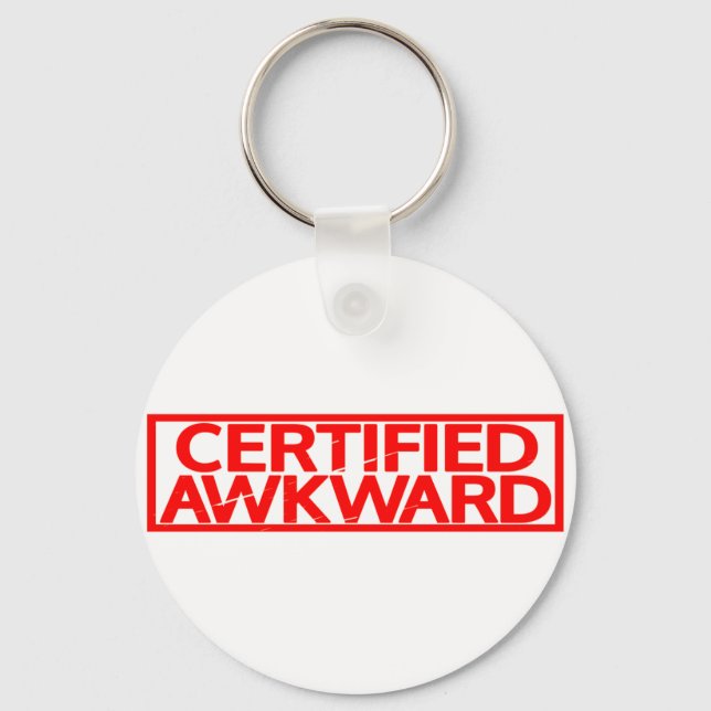 Certified Awkward Stamp Keychain (Front)