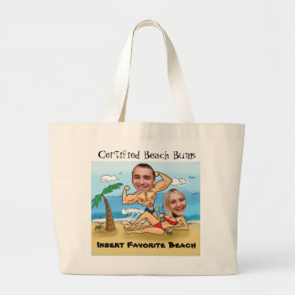 Certified Beach Bums Cut Outs Large Tote Bag