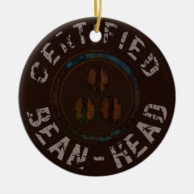 Certified Bean-Head Gifts Ceramic Ornament (Front)
