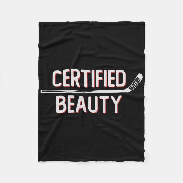 Certified Beauty Funny Ice Hockey Slang Wheel Snip Fleece Blanket (Front)